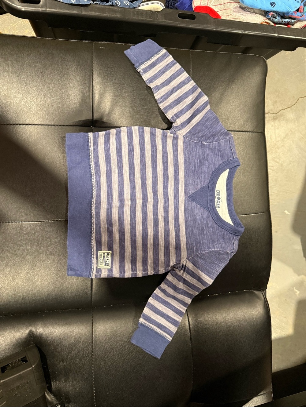 OshKosh B'gosh Blue & Light Blue Striped Long Sleeve Tee